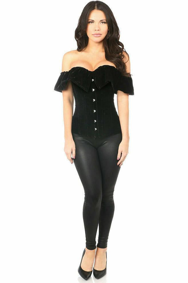 Queen Size Top Drawer Off Shoulder Velvet Corset