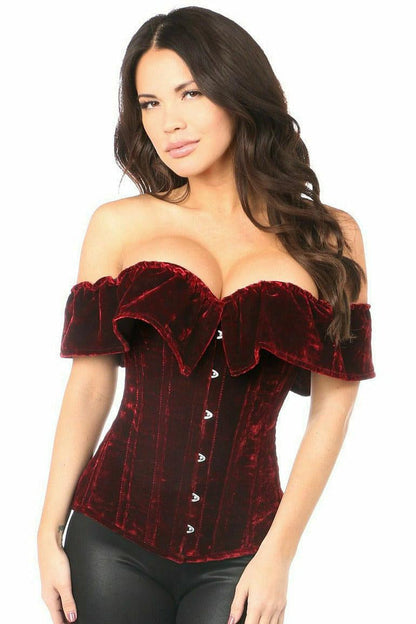 Top Drawer Off Shoulder Velvet Corset