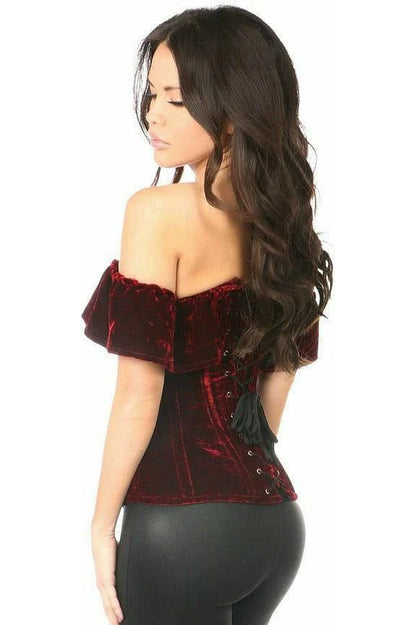 Lavish Velvet Steel Boned Overbust Corset Small