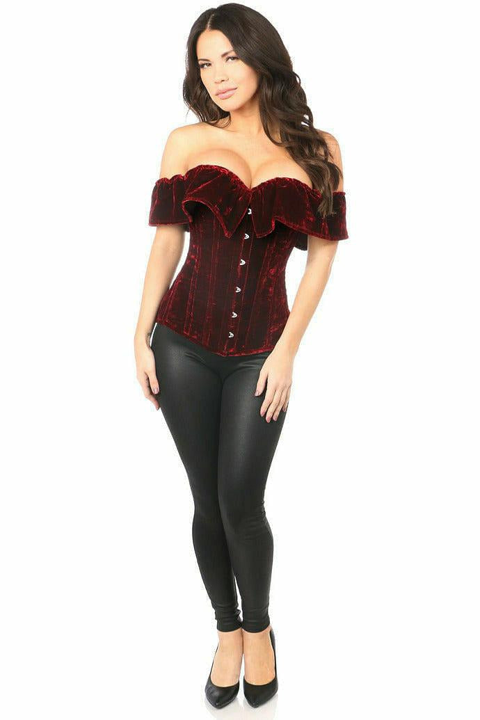 Queen Size Top Drawer Off Shoulder Velvet Corset