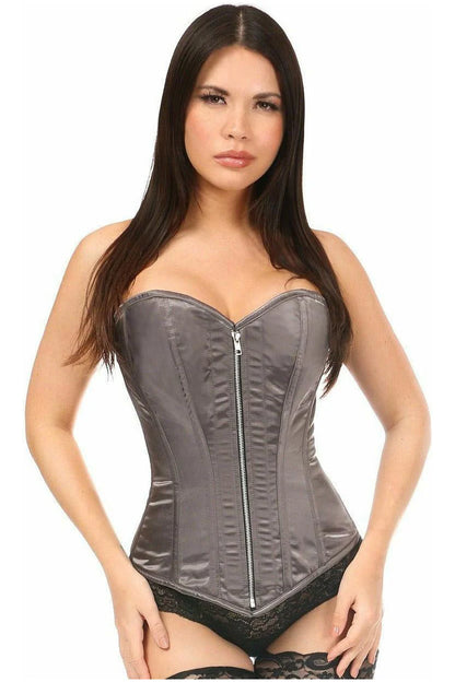 Lavish Gunmetal Satin Corset 6X