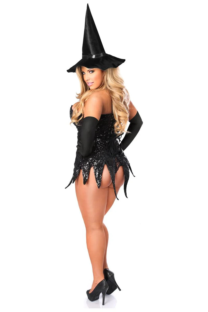 Top Drawer Sequin Witch Corset Dress Costume