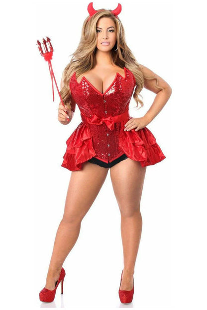 Top Drawer 4 PC Daring Devil Corset Costume