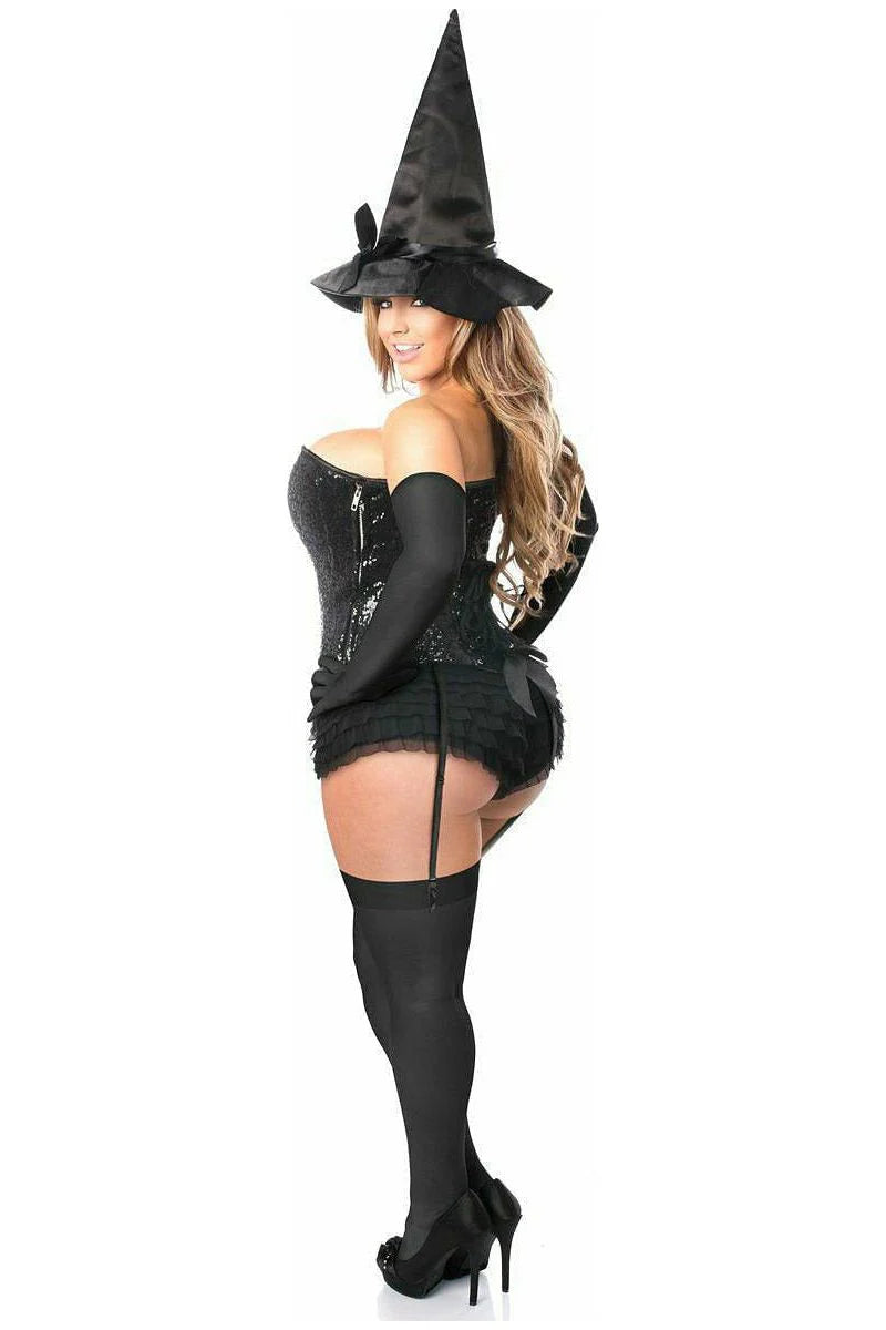 Top Drawer 4 PC Sequin Witch Corset Costume