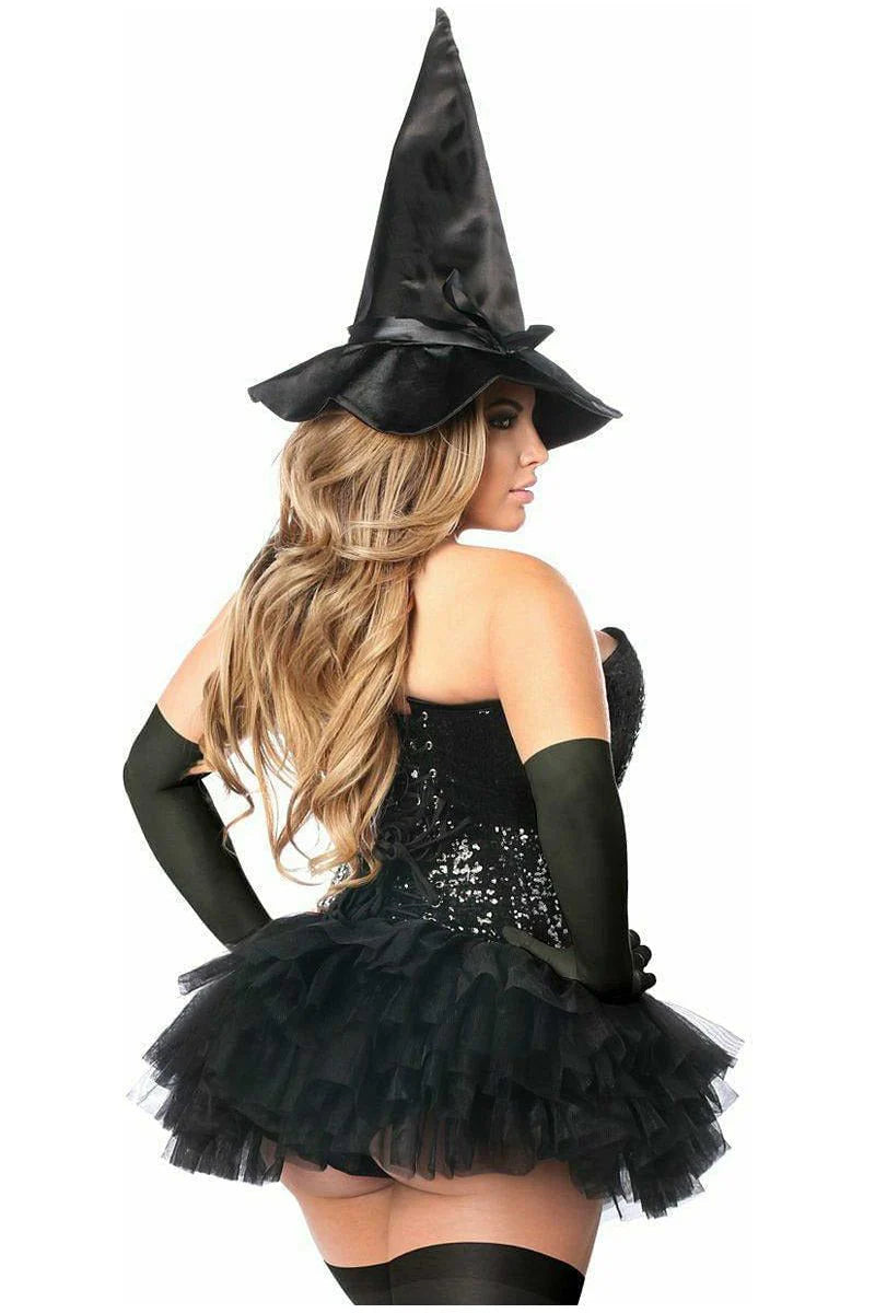 Top Drawer 4 PC Sexy Witch Corset Costume