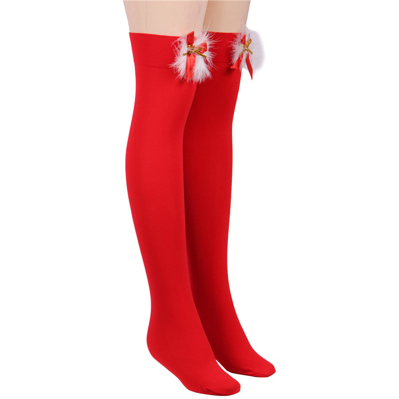 Alice Opaque Jingle Bell Thigh Highs