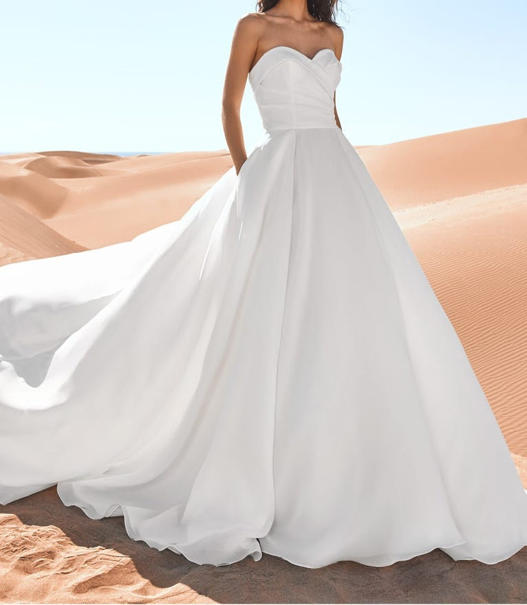 Strapless Organza Wedding Gown All Sizes/Colors