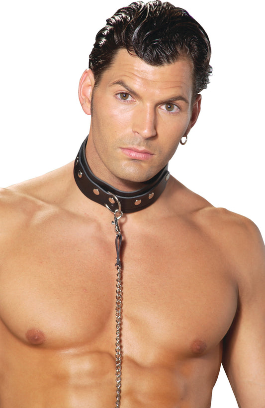 Men's Nail Head Leather Collar