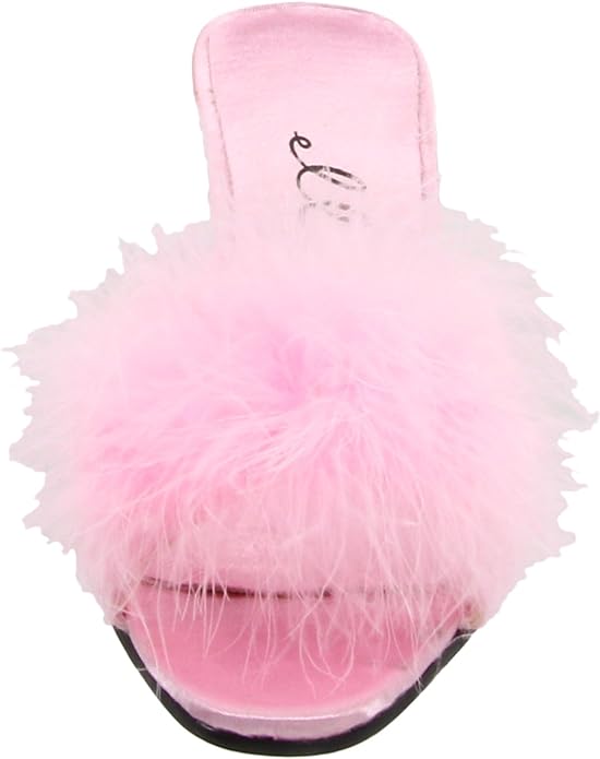 Phoebe 2.5" Satin/Marabou Glamour Slippers