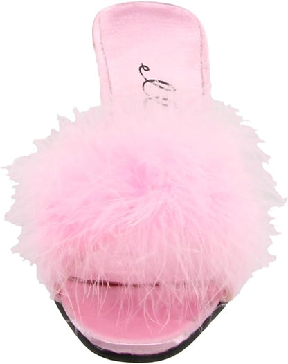 Phoebe 2.5" Satin/Marabou Glamour Slippers