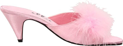 Phoebe 2.5" Satin/Marabou Glamour Slippers