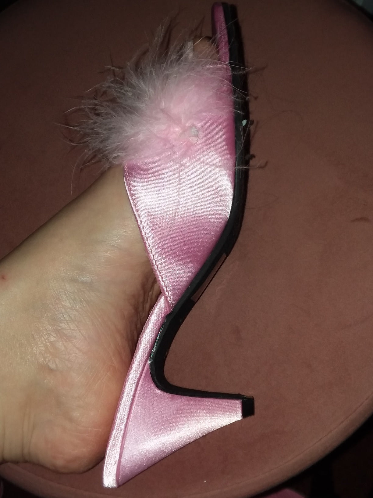 Phoebe 2.5" Satin/Marabou Glamour Slippers