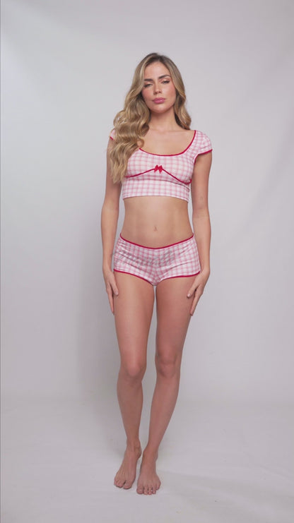 Preppy Plaid Cami Pajama Set