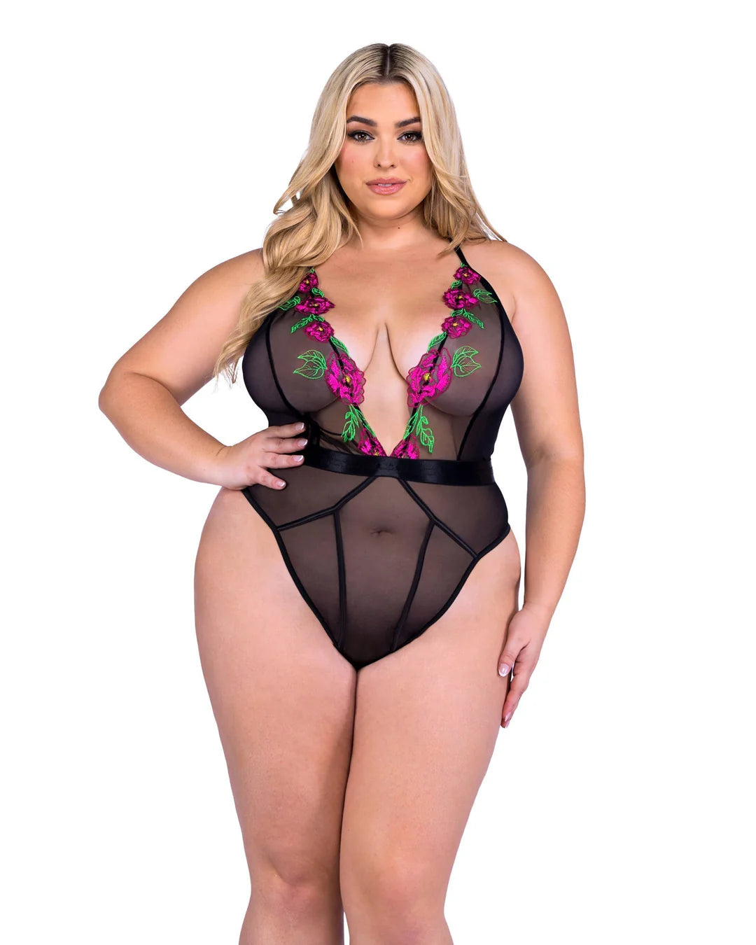 Queen Peony Paradise Plunge Bodysuit