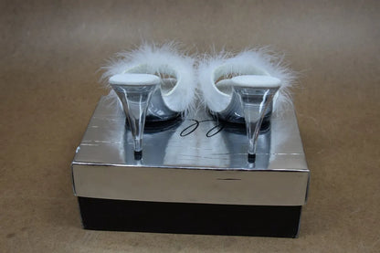 Sasha-405 4" Clear Marabou Glamour Slippers