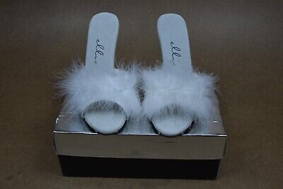 Sasha-405 4" Clear Marabou Glamour Slippers