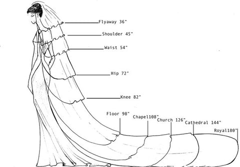 Floral Scroll Lace Wedding Veil All Lengths/Colors