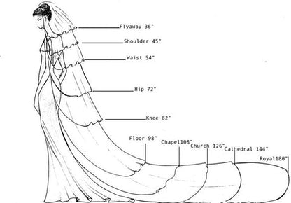 Floral Scroll Lace Wedding Veil All Lengths/Colors