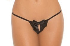 Lace Crotchless String Panty