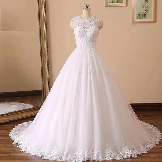 Vintage Pearl Lace/Tulle Ball Wedding Gown All Sizes/Colors