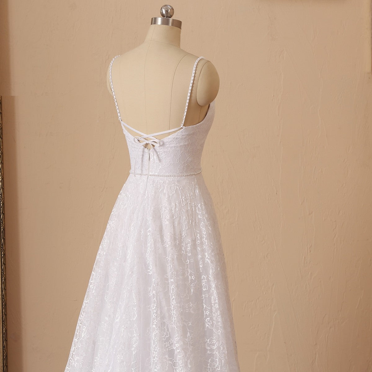 Pearled Waist All Over Lace A Line Wedding Gown All Sizes/Colors