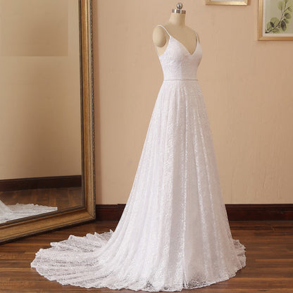 Pearled Waist All Over Lace A Line Wedding Gown All Sizes/Colors